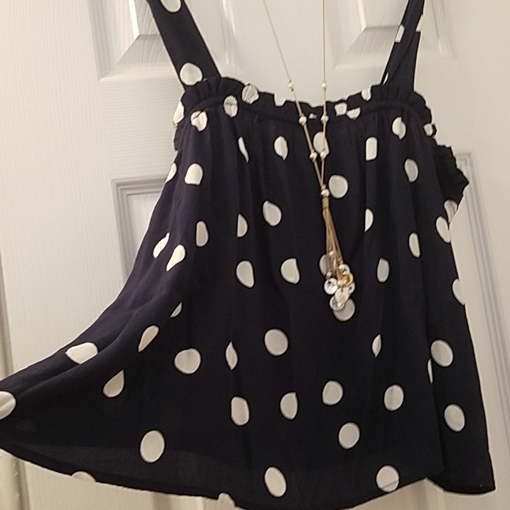 ANTHROPOLOGIE Maeve Polka Dot Swing Top NWT - Picture 5 of 8